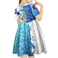 The Deep Heart Of Belize Kid Short Sleeve Dress Belize Abstract Heritage Ocean Blue Splash Art - Wonder Print Shop