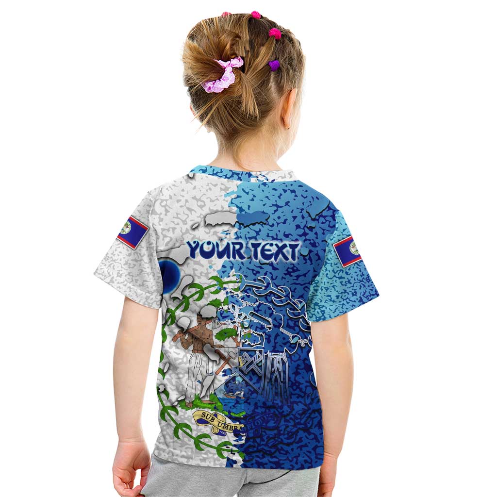 The Deep Heart Of Belize Kid T Shirt Belize Abstract Heritage Ocean Blue Splash Art - Wonder Print Shop