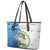 The Deep Heart Of Belize Leather Tote Bag Belize Abstract Heritage Ocean Blue Splash Art - Wonder Print Shop