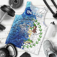 The Deep Heart Of Belize Men Tank Top Belize Abstract Heritage Ocean Blue Splash Art - Wonder Print Shop
