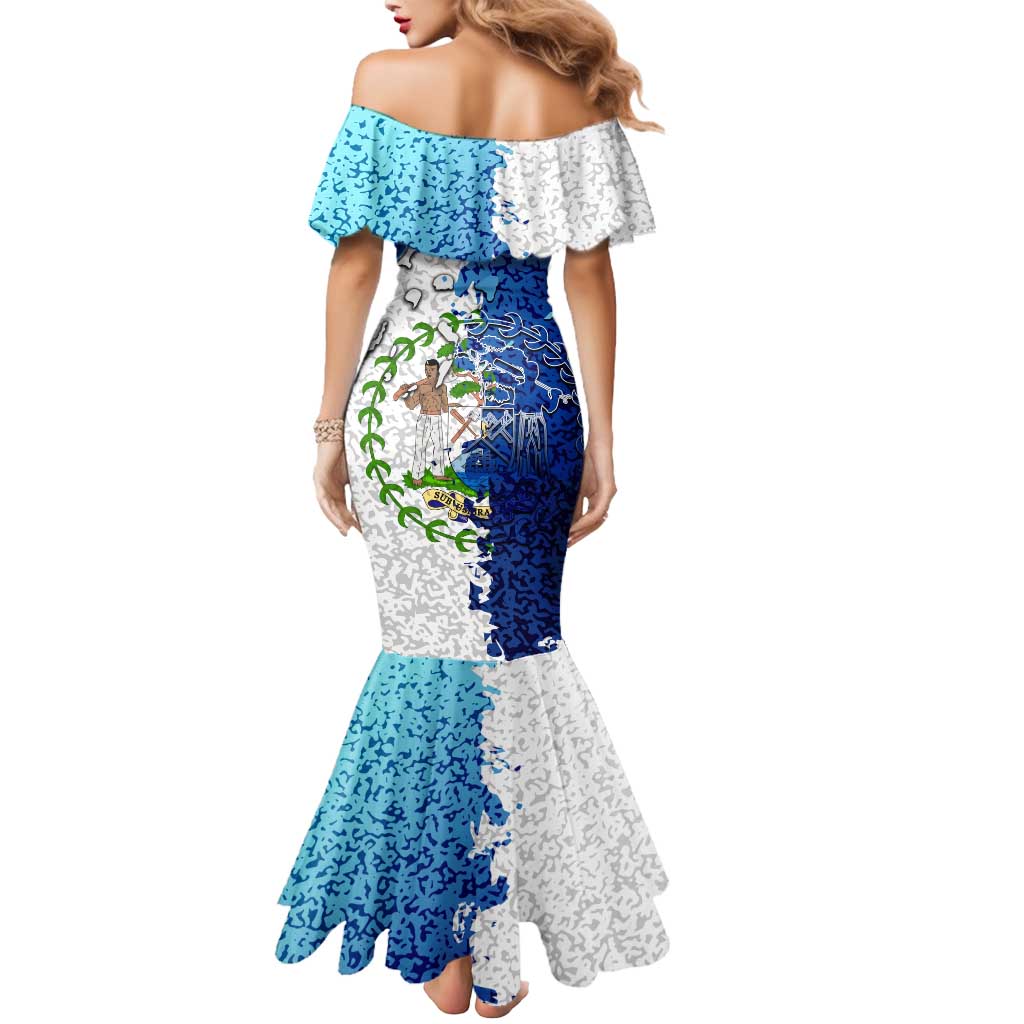 The Deep Heart Of Belize Mermaid Dress Belize Abstract Heritage Ocean Blue Splash Art - Wonder Print Shop