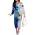The Deep Heart Of Belize Off The Shoulder Long Sleeve Dress Belize Abstract Heritage Ocean Blue Splash Art - Wonder Print Shop