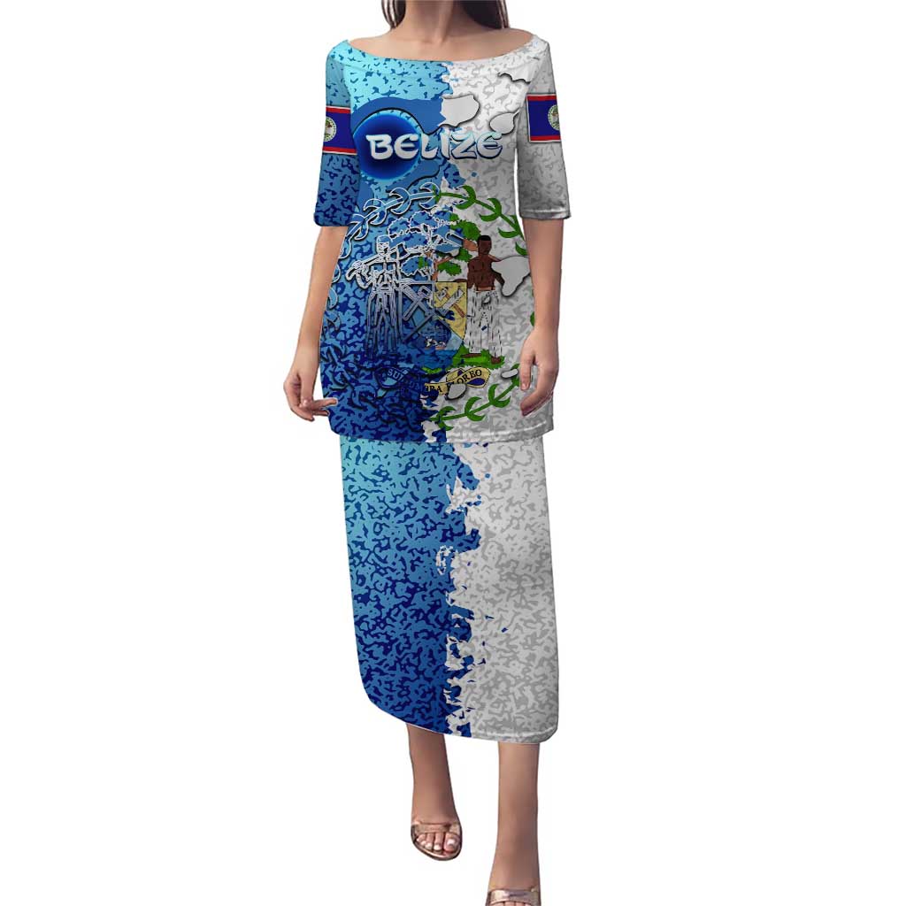 The Deep Heart Of Belize Puletasi Belize Abstract Heritage Ocean Blue Splash Art - Wonder Print Shop