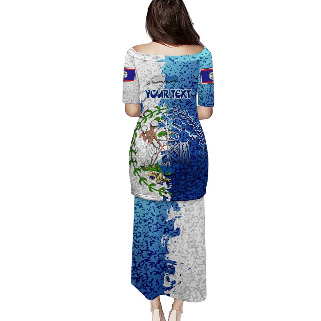 The Deep Heart Of Belize Puletasi Belize Abstract Heritage Ocean Blue Splash Art - Wonder Print Shop