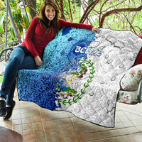 The Deep Heart Of Belize Quilt Belize Abstract Heritage Ocean Blue Splash Art - Wonder Print Shop