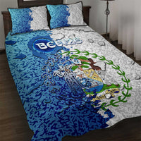 The Deep Heart Of Belize Quilt Bed Set Belize Abstract Heritage Ocean Blue Splash Art - Wonder Print Shop