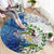 The Deep Heart Of Belize Round Carpet Belize Abstract Heritage Ocean Blue Splash Art - Wonder Print Shop