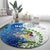 The Deep Heart Of Belize Round Carpet Belize Abstract Heritage Ocean Blue Splash Art - Wonder Print Shop