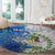 The Deep Heart Of Belize Round Carpet Belize Abstract Heritage Ocean Blue Splash Art - Wonder Print Shop