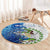 The Deep Heart Of Belize Round Carpet Belize Abstract Heritage Ocean Blue Splash Art - Wonder Print Shop