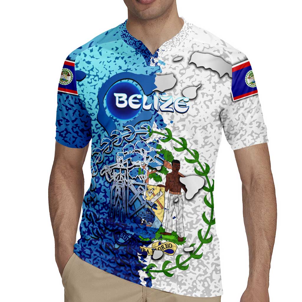 The Deep Heart Of Belize Rugby Jersey Belize Abstract Heritage Ocean Blue Splash Art - Wonder Print Shop