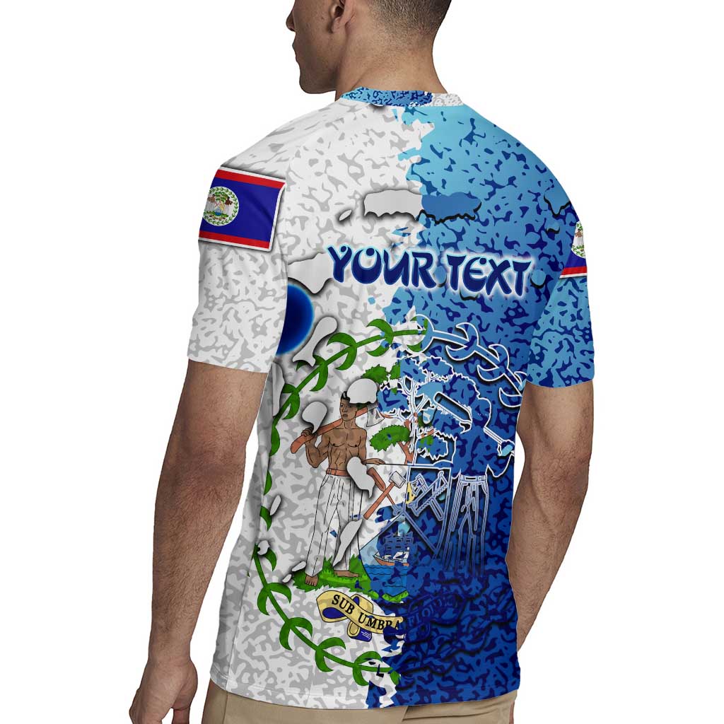 The Deep Heart Of Belize Rugby Jersey Belize Abstract Heritage Ocean Blue Splash Art - Wonder Print Shop
