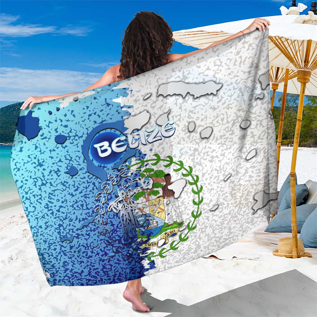 The Deep Heart Of Belize Sarong Belize Abstract Heritage Ocean Blue Splash Art - Wonder Print Shop