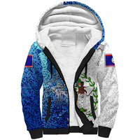 The Deep Heart Of Belize Sherpa Hoodie Belize Abstract Heritage Ocean Blue Splash Art - Wonder Print Shop