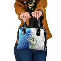 The Deep Heart Of Belize Shoulder Handbag Belize Abstract Heritage Ocean Blue Splash Art - Wonder Print Shop