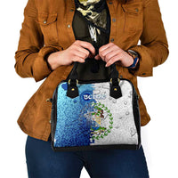 The Deep Heart Of Belize Shoulder Handbag Belize Abstract Heritage Ocean Blue Splash Art - Wonder Print Shop