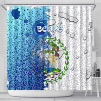 The Deep Heart Of Belize Shower Curtain Belize Abstract Heritage Ocean Blue Splash Art - Wonder Print Shop