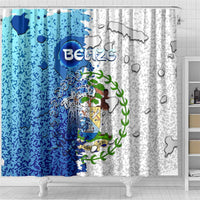 The Deep Heart Of Belize Shower Curtain Belize Abstract Heritage Ocean Blue Splash Art - Wonder Print Shop