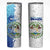 The Deep Heart Of Belize Skinny Tumbler Belize Abstract Heritage Ocean Blue Splash Art - Wonder Print Shop