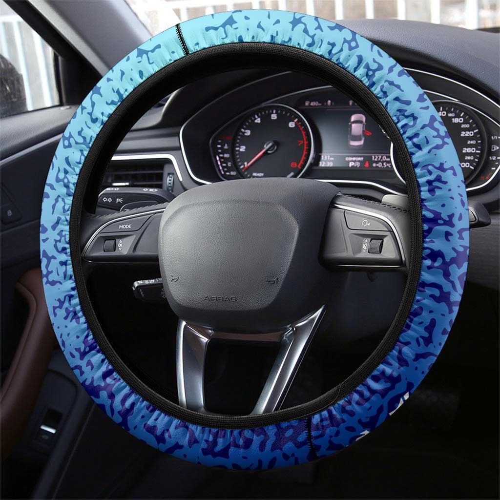 The Deep Heart Of Belize Steering Wheel Cover Belize Abstract Heritage Ocean Blue Splash Art - Wonder Print Shop