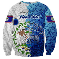 The Deep Heart Of Belize Sweatshirt Belize Abstract Heritage Ocean Blue Splash Art - Wonder Print Shop