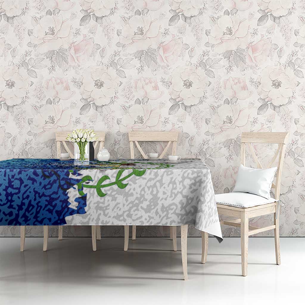 The Deep Heart Of Belize Tablecloth Belize Abstract Heritage Ocean Blue Splash Art - Wonder Print Shop