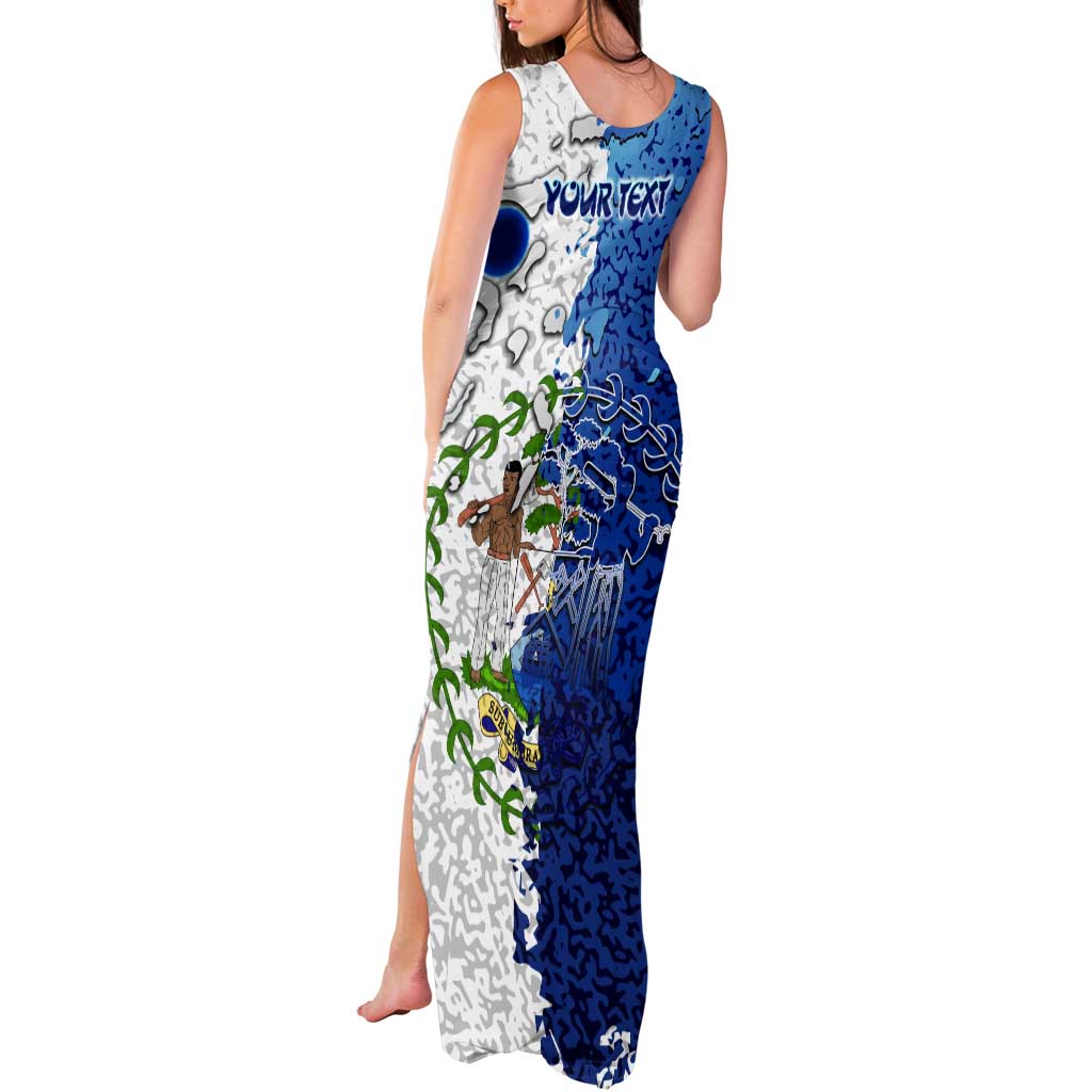 The Deep Heart Of Belize Tank Maxi Dress Belize Abstract Heritage Ocean Blue Splash Art - Wonder Print Shop