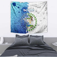 The Deep Heart Of Belize Tapestry Belize Abstract Heritage Ocean Blue Splash Art - Wonder Print Shop