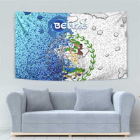 The Deep Heart Of Belize Tapestry Belize Abstract Heritage Ocean Blue Splash Art - Wonder Print Shop