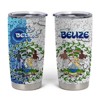 The Deep Heart Of Belize Tumbler Cup Belize Abstract Heritage Ocean Blue Splash Art - Wonder Print Shop