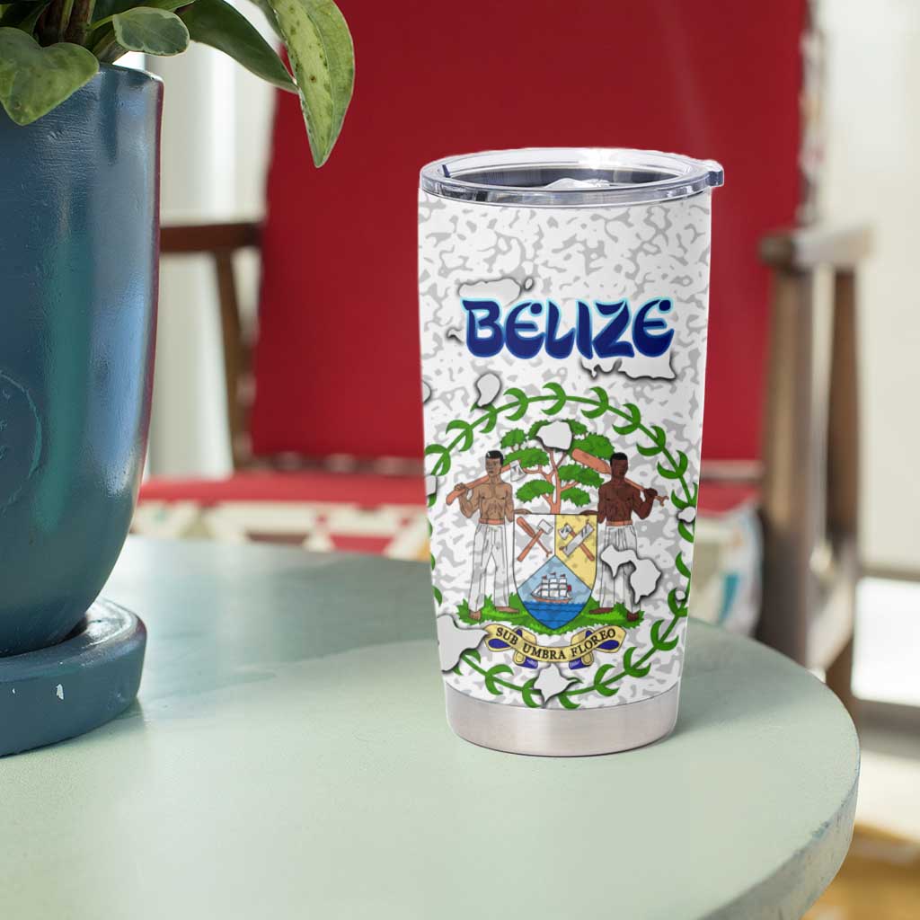The Deep Heart Of Belize Tumbler Cup Belize Abstract Heritage Ocean Blue Splash Art - Wonder Print Shop
