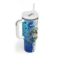 The Deep Heart Of Belize Tumbler With Handle Belize Abstract Heritage Ocean Blue Splash Art - Wonder Print Shop