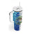 The Deep Heart Of Belize Tumbler With Handle Belize Abstract Heritage Ocean Blue Splash Art - Wonder Print Shop