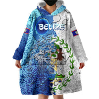 The Deep Heart Of Belize Wearable Blanket Hoodie Belize Abstract Heritage Ocean Blue Splash Art - Wonder Print Shop