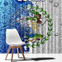 The Deep Heart Of Belize Window Curtain Belize Abstract Heritage Ocean Blue Splash Art - Wonder Print Shop