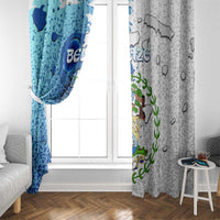 The Deep Heart Of Belize Window Curtain Belize Abstract Heritage Ocean Blue Splash Art - Wonder Print Shop