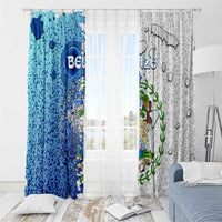 The Deep Heart Of Belize Window Curtain Belize Abstract Heritage Ocean Blue Splash Art - Wonder Print Shop