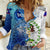 The Deep Heart Of Belize Women Casual Shirt Belize Abstract Heritage Ocean Blue Splash Art - Wonder Print Shop