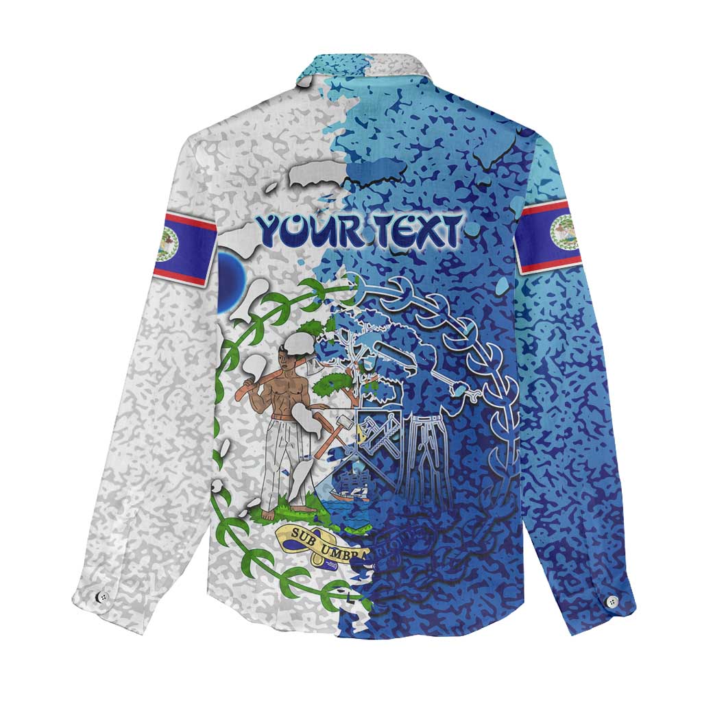 The Deep Heart Of Belize Women Casual Shirt Belize Abstract Heritage Ocean Blue Splash Art - Wonder Print Shop