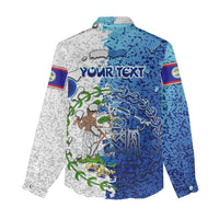 The Deep Heart Of Belize Women Casual Shirt Belize Abstract Heritage Ocean Blue Splash Art - Wonder Print Shop