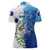 The Deep Heart Of Belize Women Polo Shirt Belize Abstract Heritage Ocean Blue Splash Art - Wonder Print Shop