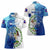 The Deep Heart Of Belize Women Polo Shirt Belize Abstract Heritage Ocean Blue Splash Art - Wonder Print Shop