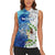 The Deep Heart Of Belize Women Sleeveless Polo Shirt Belize Abstract Heritage Ocean Blue Splash Art - Wonder Print Shop