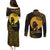 Educated Black Queen Couples Matching Puletasi Dress and Long Sleeve Button Shirts African Women - Wonder Print Shop
