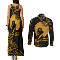 Educated Black Queen Couples Matching Tank Maxi Dress and Long Sleeve Button Shirts African Women - Wonder Print Shop