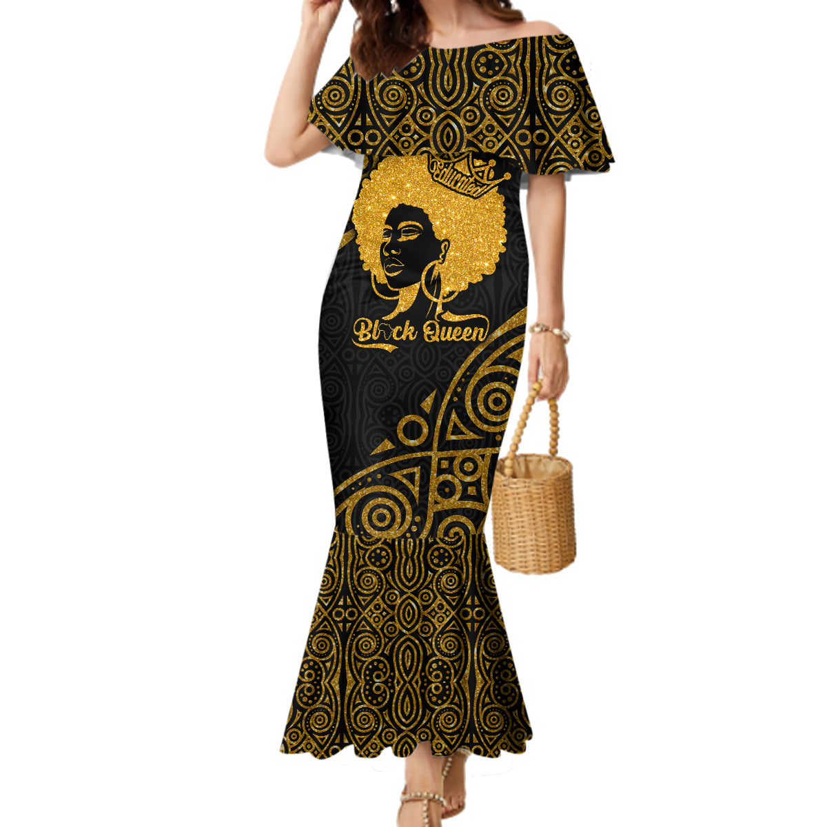 Educated Black Queen Family Matching Mermaid Dress and Hawaiian Shirt African Women - Wonder Print Shop