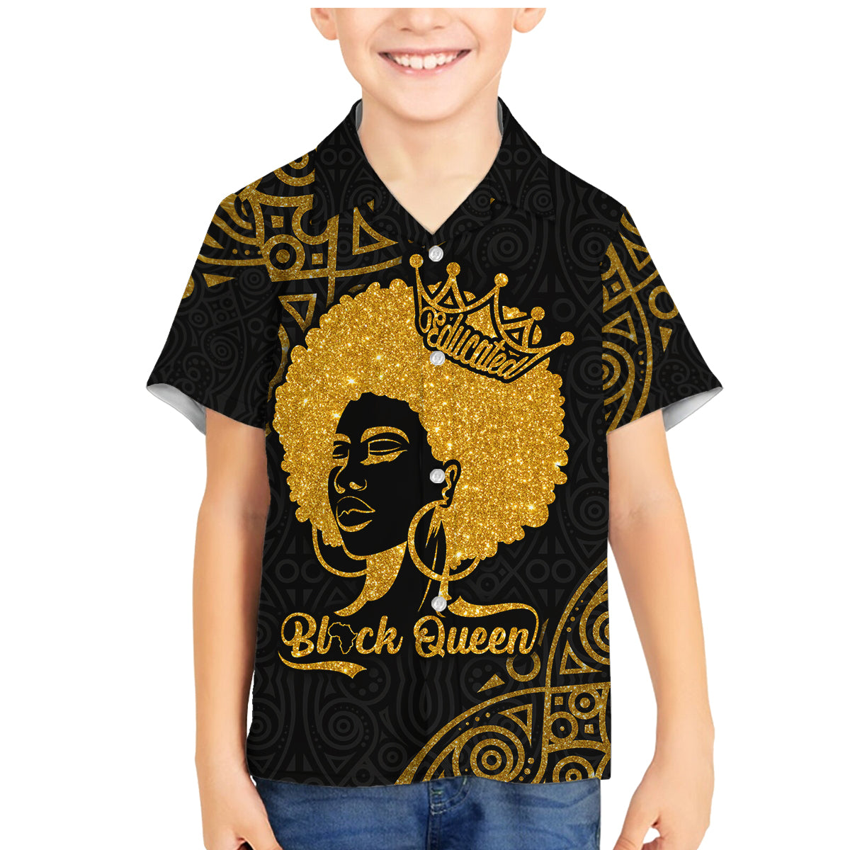 Educated Black Queen Family Matching Mermaid Dress and Hawaiian Shirt African Women - Wonder Print Shop