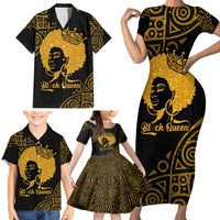 Educated Black Queen Family Matching Short Sleeve Bodycon Dress and Hawaiian Shirt African Women - Wonder Print Shop