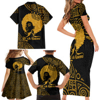 Educated Black Queen Family Matching Short Sleeve Bodycon Dress and Hawaiian Shirt African Women - Wonder Print Shop
