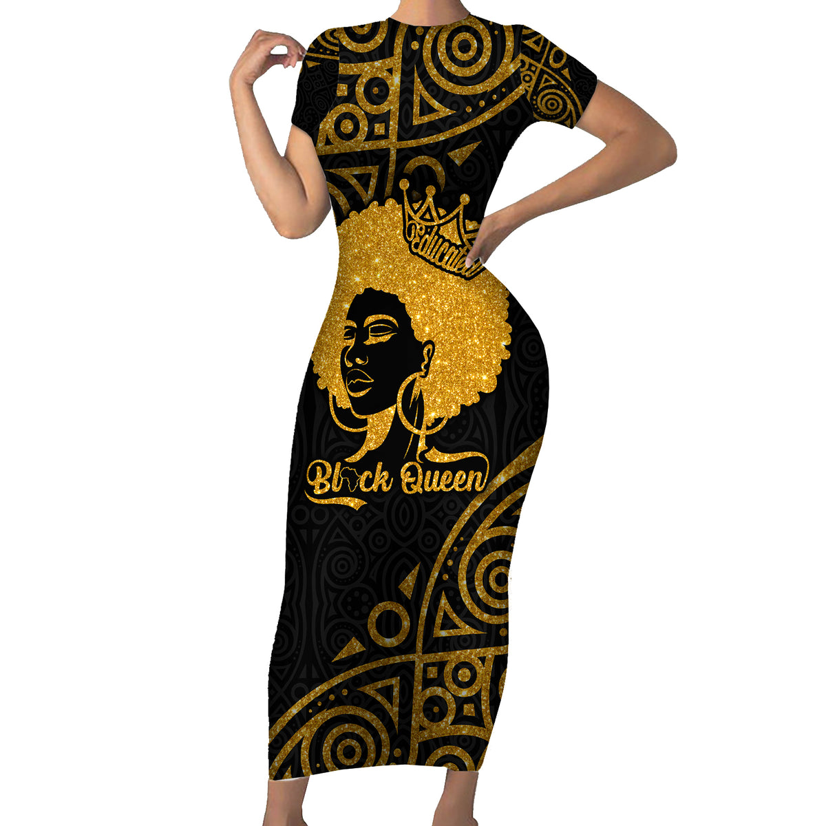 Educated Black Queen Family Matching Short Sleeve Bodycon Dress and Hawaiian Shirt African Women - Wonder Print Shop